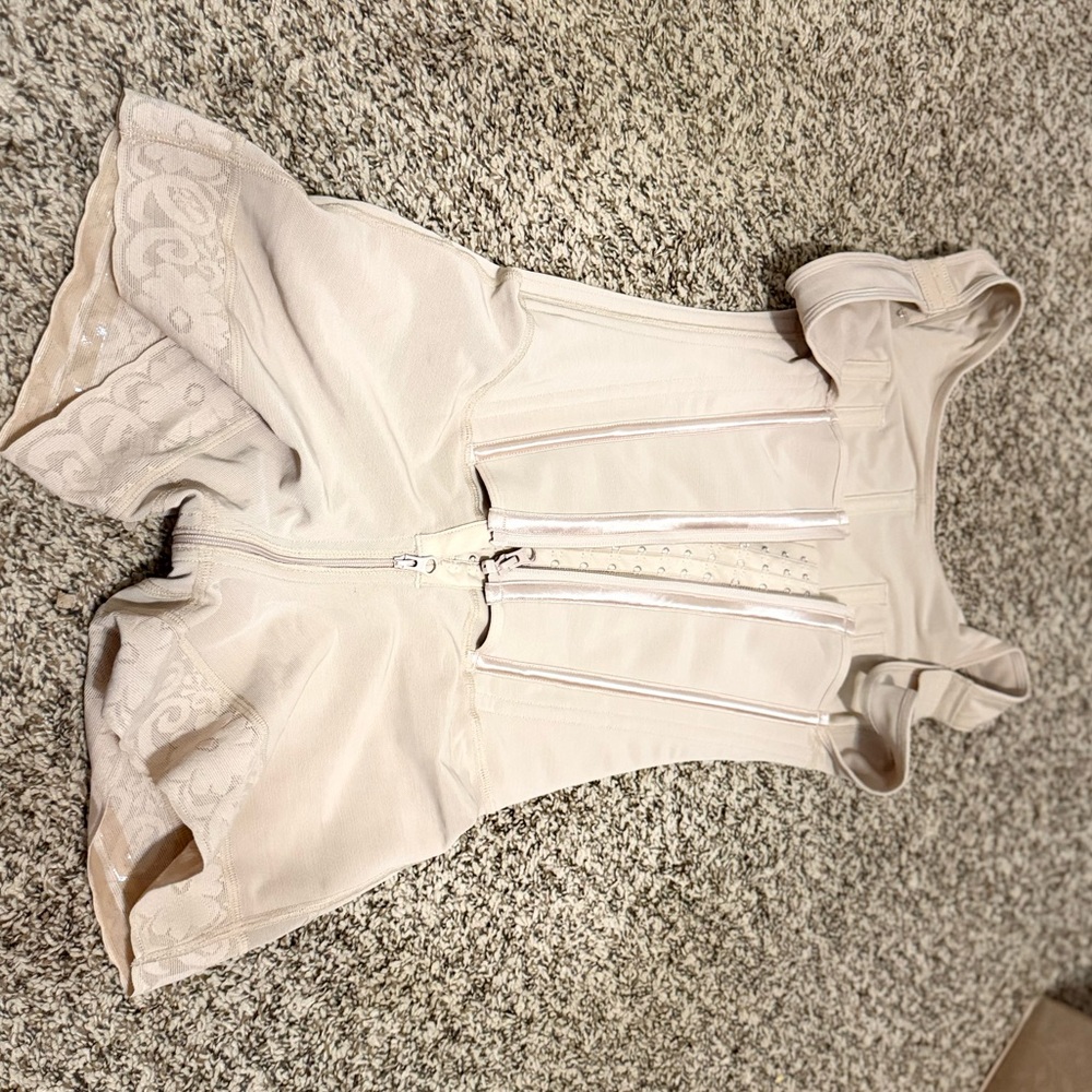 Beige Corset with Hook Closures